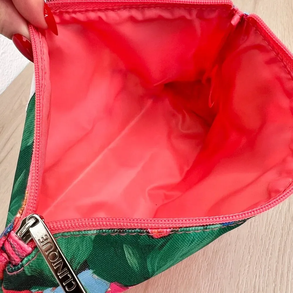 LuLu Dk For Clinique Limited Edition GWP Flower Makeup Cosmetic Zip Travel Bag